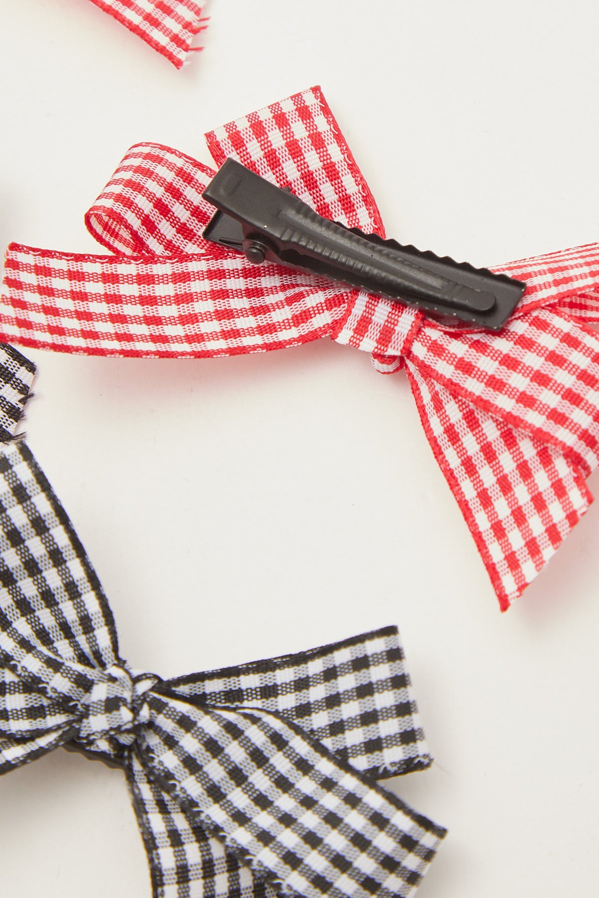 Token Louisiana Gingham Bow Hair Clip 4 Pack Red