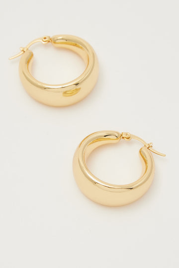 Perfect Stranger Genevieve Thick Hoop Earrings 18k Gold Plated