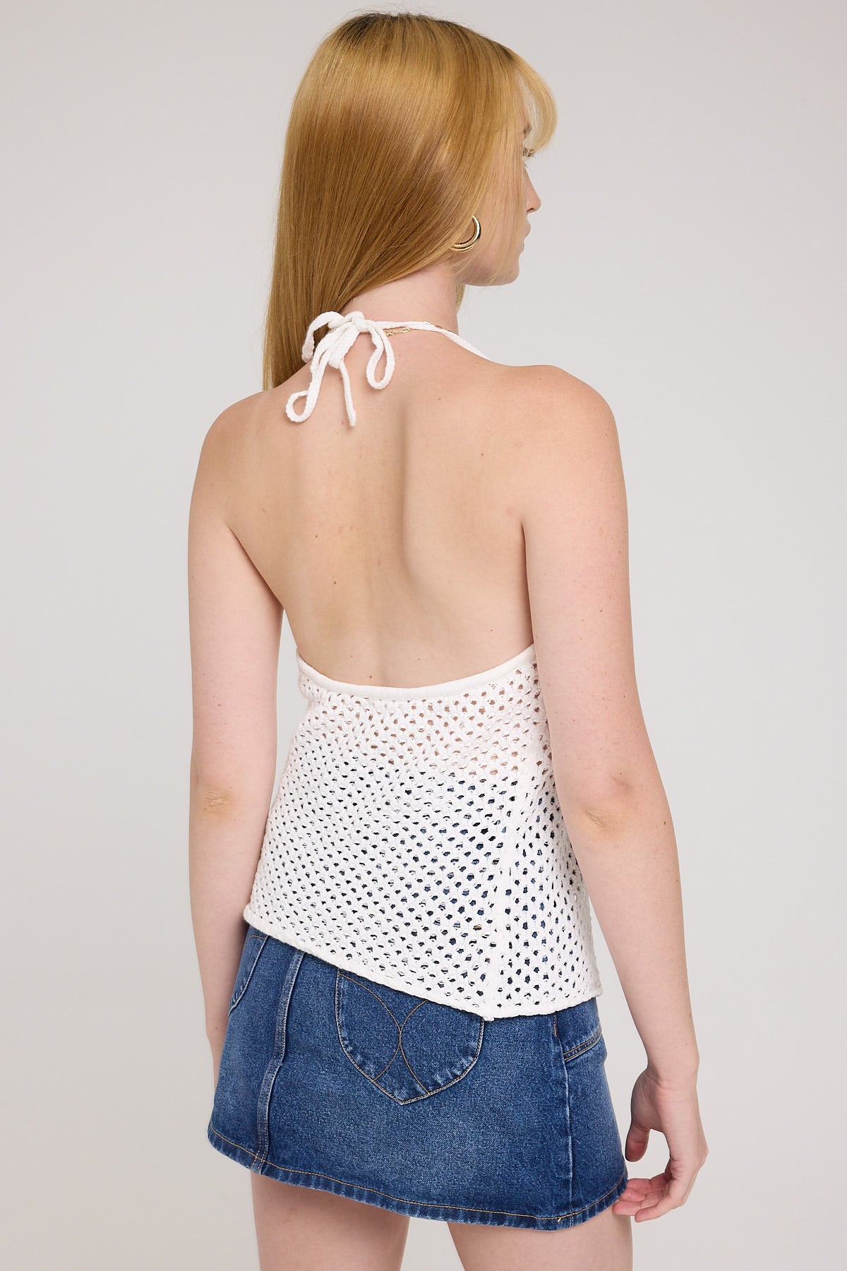Luck & Trouble Brookie Crochet Tie Front Top White