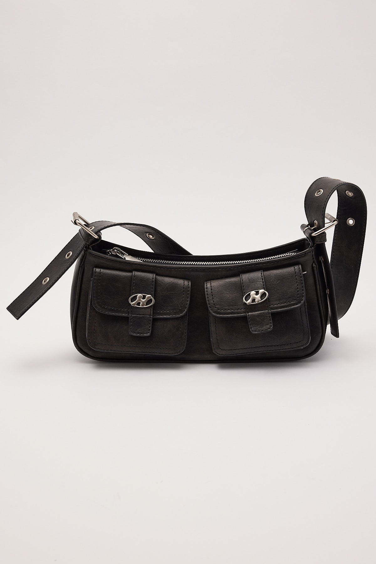 Neovision Contessa Multi Pocket Handbag Washed Black