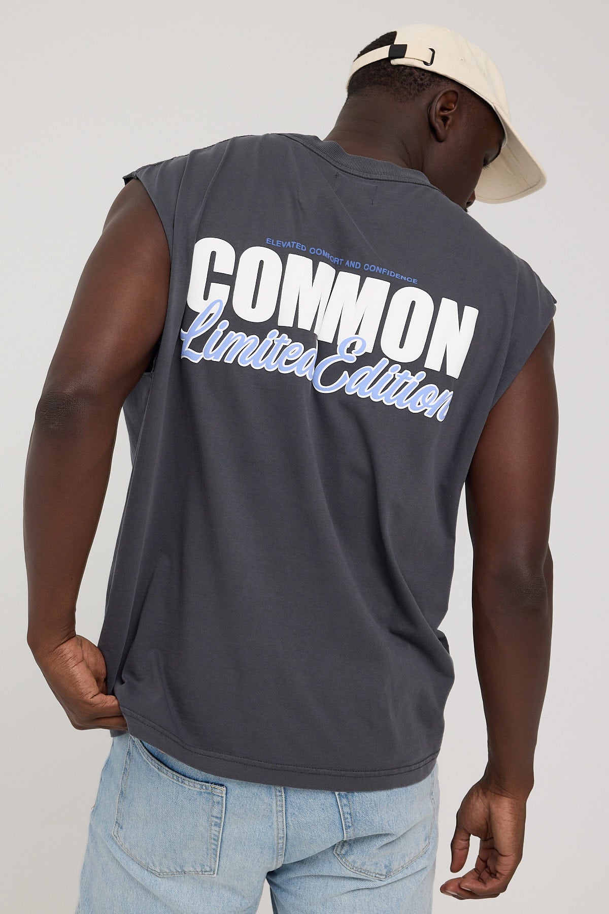 Common Need Limited Muscle Tank Washed Black