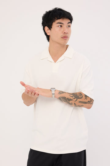 Common Need Austin Pleated Polo White