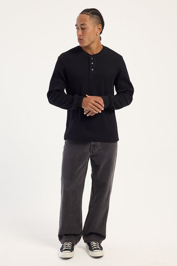 Abrand A5 Baggy Crop Jean Bazza Washed Black