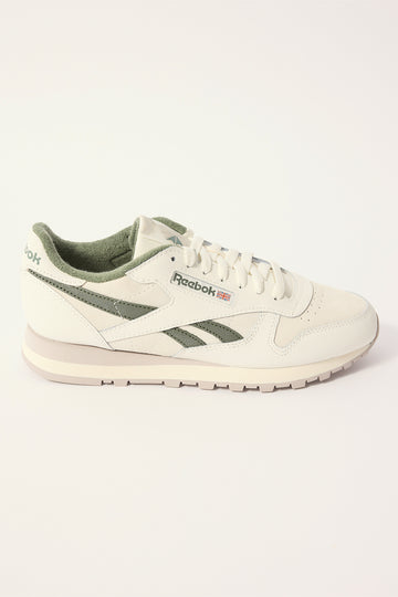 Reebok Womens Classic Leather Sneaker Chalk/Green