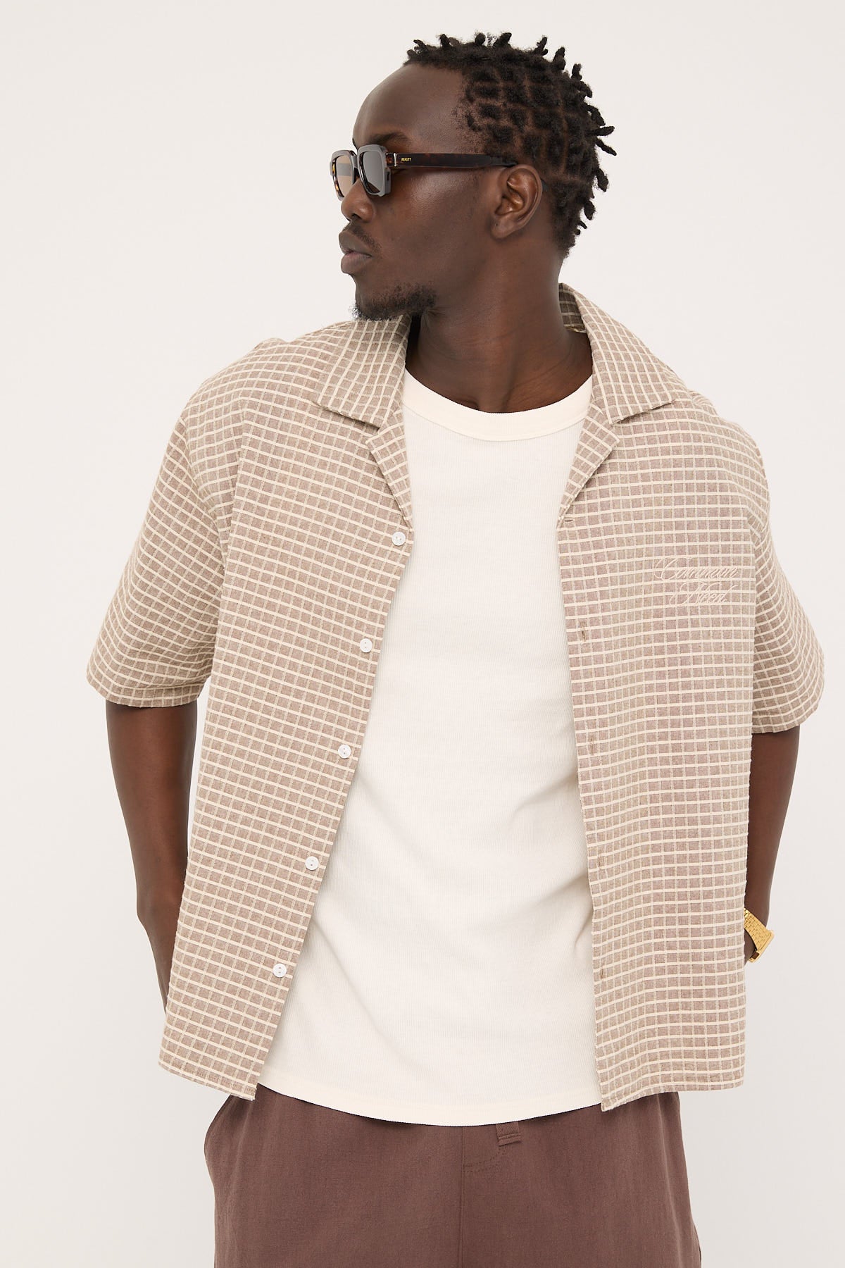 Common Need Niko Boxy Resort Shirt Brown Check – Universal Store