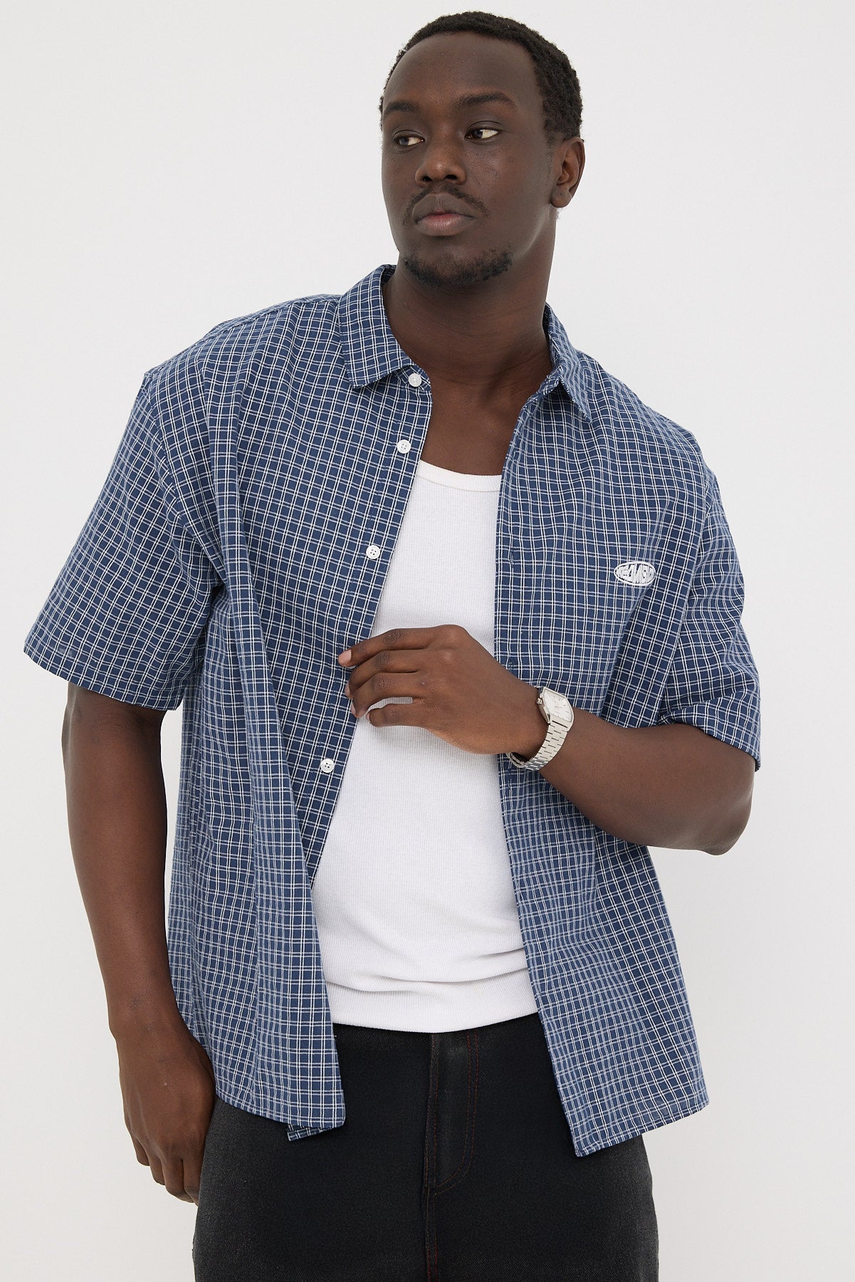 Neovision On Lock Oversize Shirt Blue Check – Universal Store