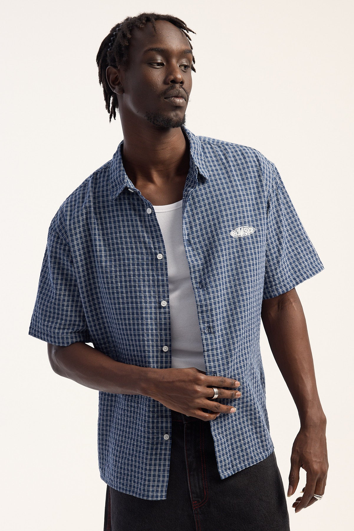 Neovision On Lock Oversize Shirt Blue Check – Universal Store