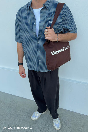 Neovision On Lock Oversize Shirt Blue Check