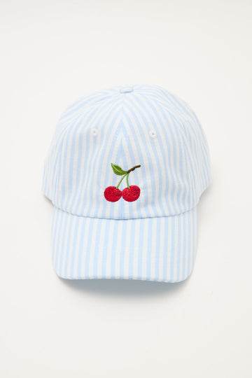 Token Sweet Cherry Gingham Cap Blue Stripe