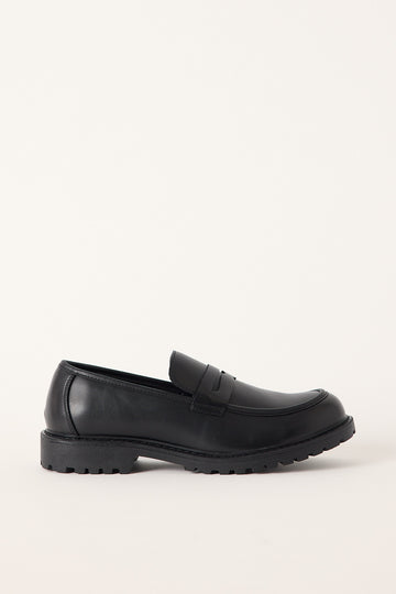 Uncut Croydon Faux Leather Loafer Black