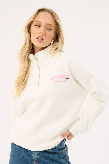 Neovision Nova Relaxed Quarter Zip Crew White