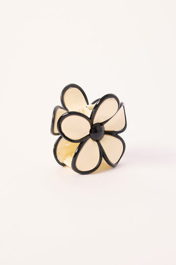 Token Nomi Flower Hair Claw Clip Cream/Black