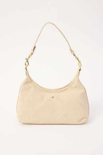 Peta + Jain Peach Shoulder Bag Beige Suede PU