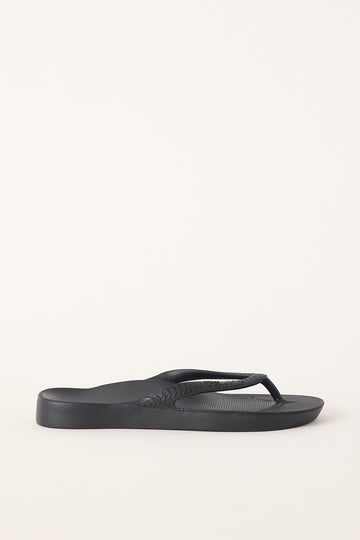 Archies Footwear Unisex Arch Support Thong Black
