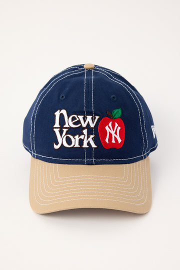 New Era 9Twenty NY Apple Contrast New York Yankees Cap Oceanside Blue/Camel UV