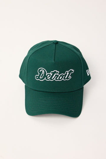 New Era 9Forty A-Frame Chainstitch Script Detroit Tigers Cap Dark Green/Green UV