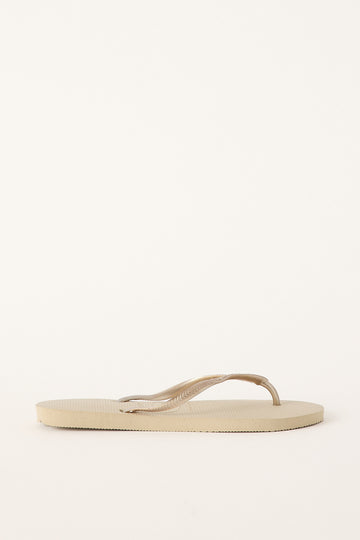 Havaianas Womens Slim Metallic Thong Sand/Grey