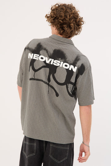 Neovision Vandal Oversize Short Sleeve Shirt Khaki/Black/White