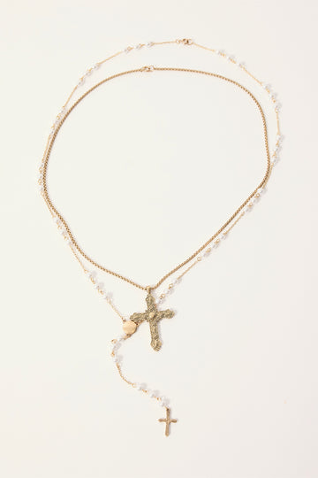 Neovision Rosary Beads Necklace 2 Pack Antique Gold