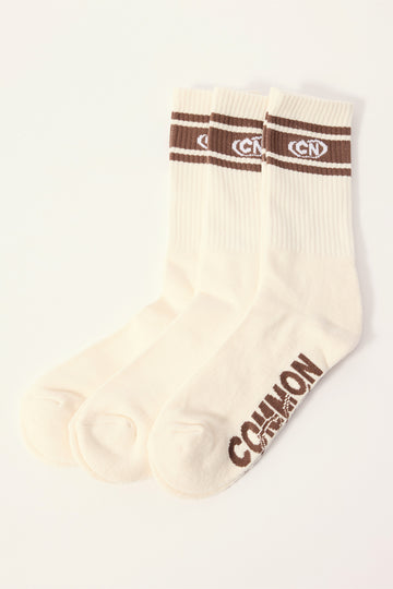 Common Need Ruesset Sock 3 Pack ECRU