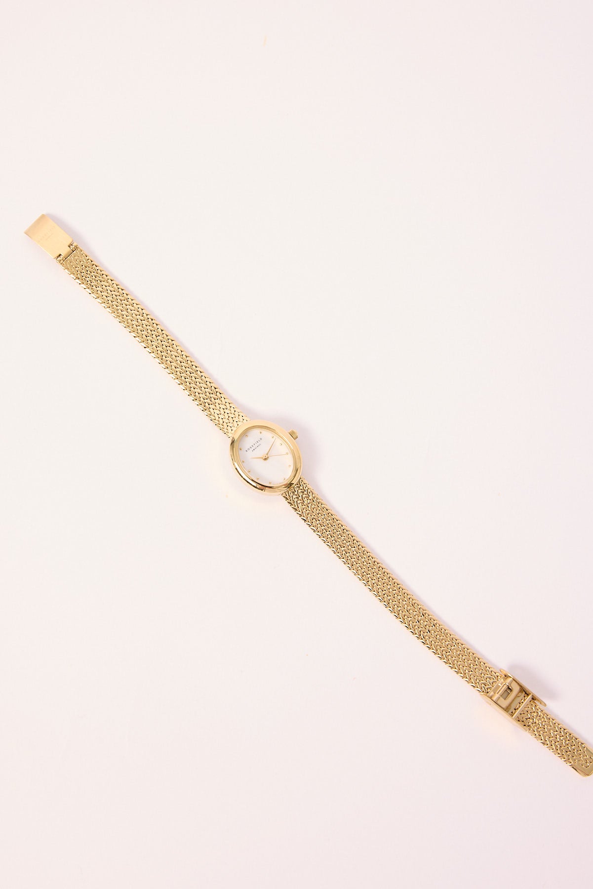 Rosefield Mini Oval Woven Mesh Strap White Dial/Gold – Universal Store