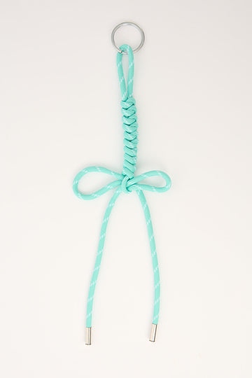 Token Woven Rope Bow Keyring Teal