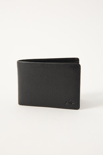 Rusty Busted Leather Wallet Black