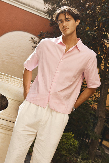 Common Need Pathfinder Cropped Boxy Shirt Pink Stripe