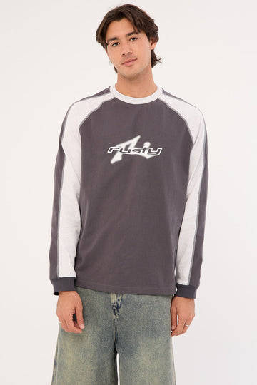 Rusty Fade-R Long Sleeve Tee Carbon
