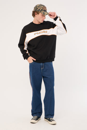 Rusty Kinetic Crew Neck Fleece Black
