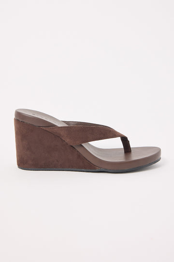 Billini Ravyn Suede Wedge Heel Chocolate