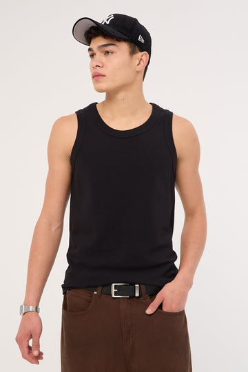 Common Need Luxe Ottoman Singlet Black