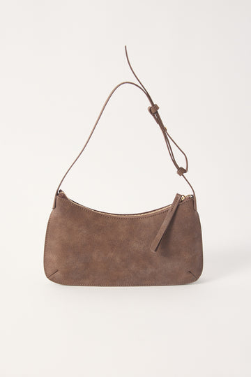 Perfect Stranger Bobbi Nubuck Leather Shoulder Bag Brown
