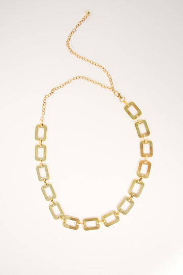 Token Groovy Rectangular Chain Belt Gold