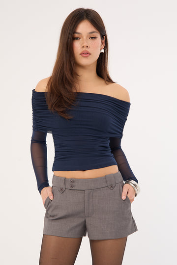 Luck + Trouble Duke Tailored Shorts Grey