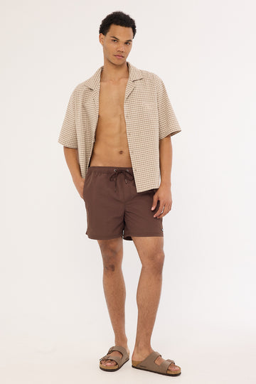Common Need Marine Swim Short Choc Brown