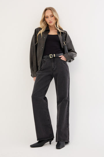 Abrand 95 Mid Baggy Petite Jean Heidi Black