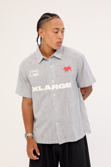 Xlarge 91 Star Short Sleeve Shirt White Blue Stripe