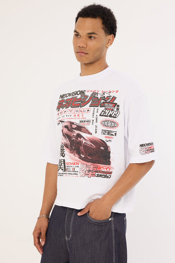 Neovision Clutch Cropped Street Super Heavy Tee White