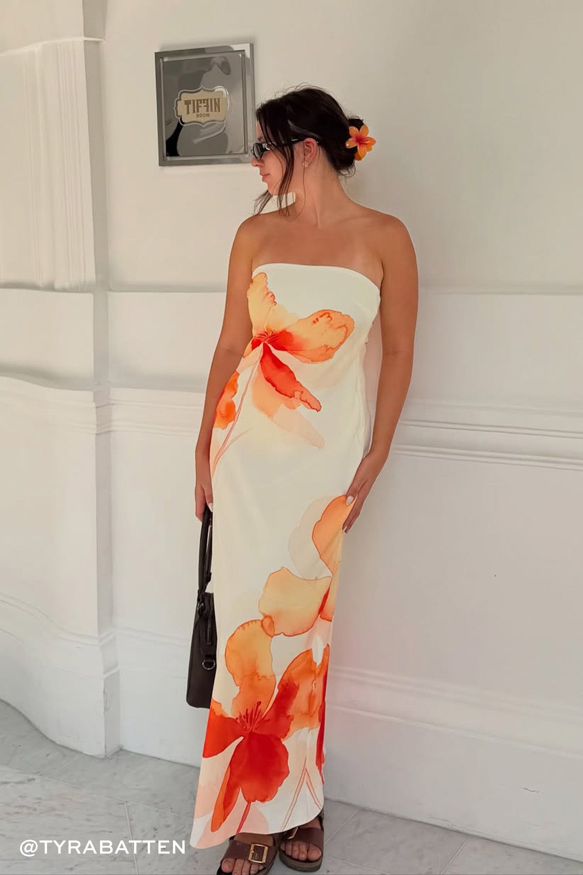 perfect stranger orange dress Perfect Stranger Enara Bloom Maxi Dress Orange Print