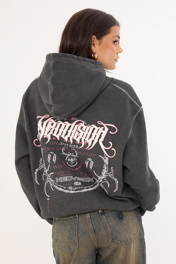 Neovision Requiem Street Relaxed Hoodie Pigment Washed Black