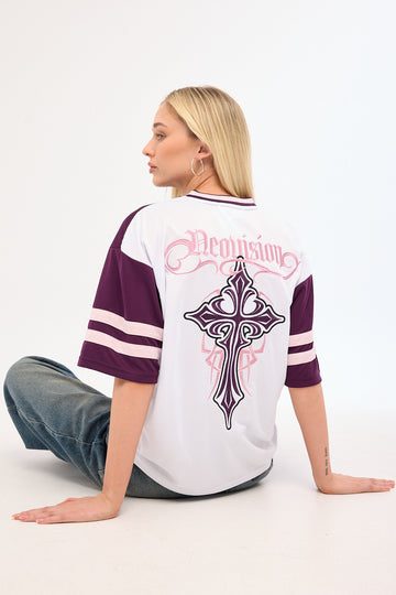 Neovision Tusk V Neck Jersey White/Plum