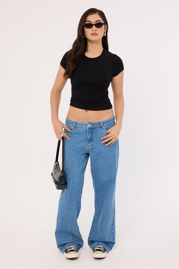 Thrills Parker Low Rise Baggy Jean Vivid Mid Blue