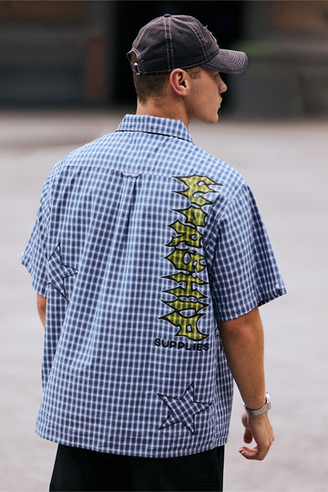 Worship Dreamers Short Sleeve Shirt Blue