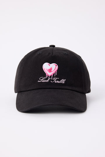 Luck + Trouble Chrome Heart Dad Cap Black