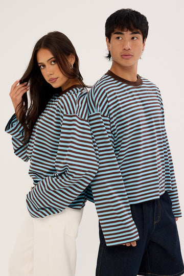 Lioness Bloom Long Sleeve Chocolate Sea Stripe