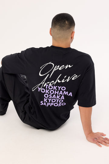 Open Archive Cities Organic Boxy Tee Black