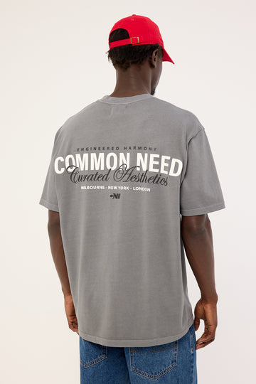 Common Need Toned Heavyweight Boxy Tee Acid Grey