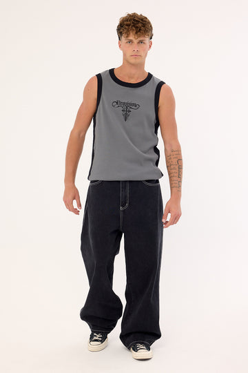 Neovision Tusk Panelled Bound High Neck Tank Dark Grey