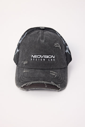 Neovision Arkos Distressed Trucker Cap Washed Black
